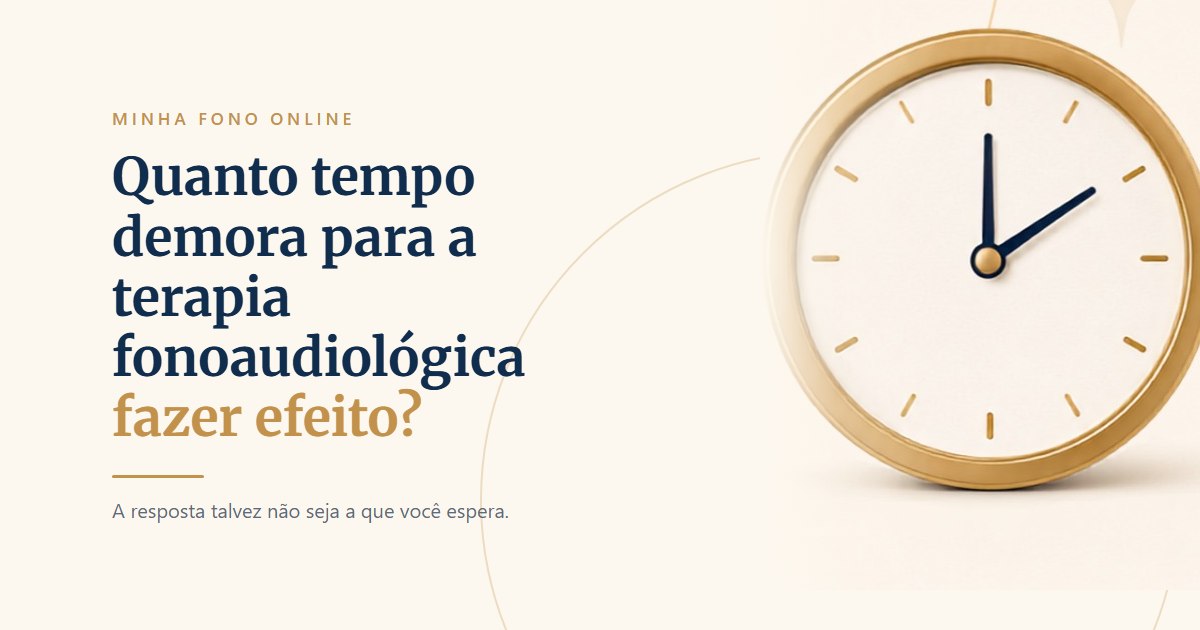 Quanto tempo demora para a terapia fonoaudiológica fazer efeito?